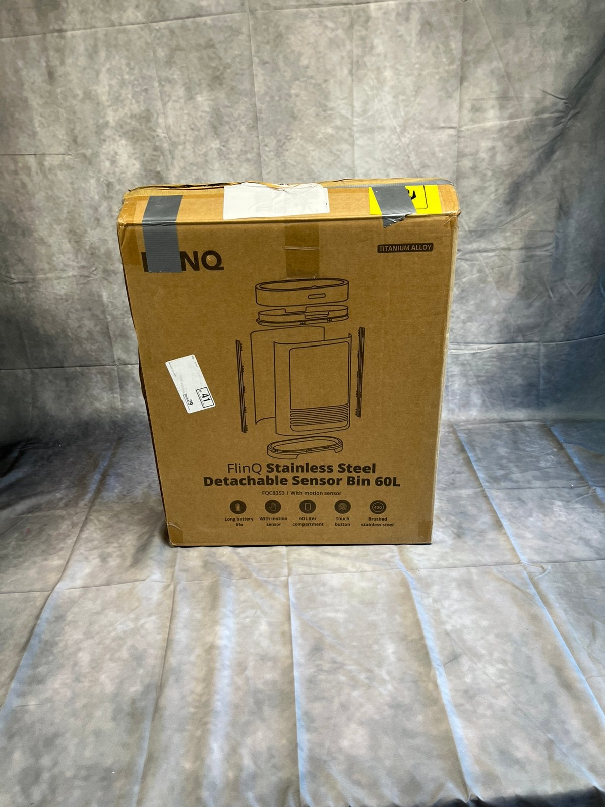 FlinQ prullenbak- Oplaadbaar Vuilnisbak Softclose deksel, 40 liter of meer, Ophalen of Verzenden, Zo goed als nieuw, Rvs
