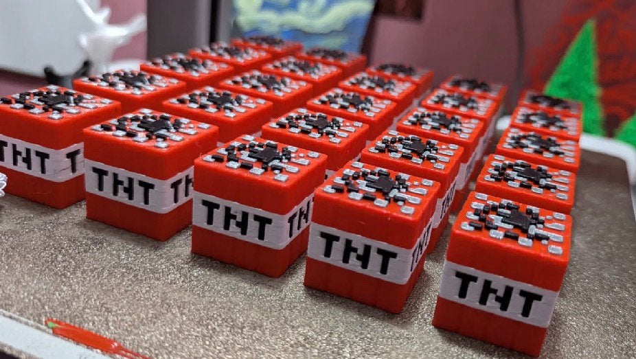 Minecraft mini TNT sleutelhangers, Ophalen of Verzenden, Zo goed als nieuw
