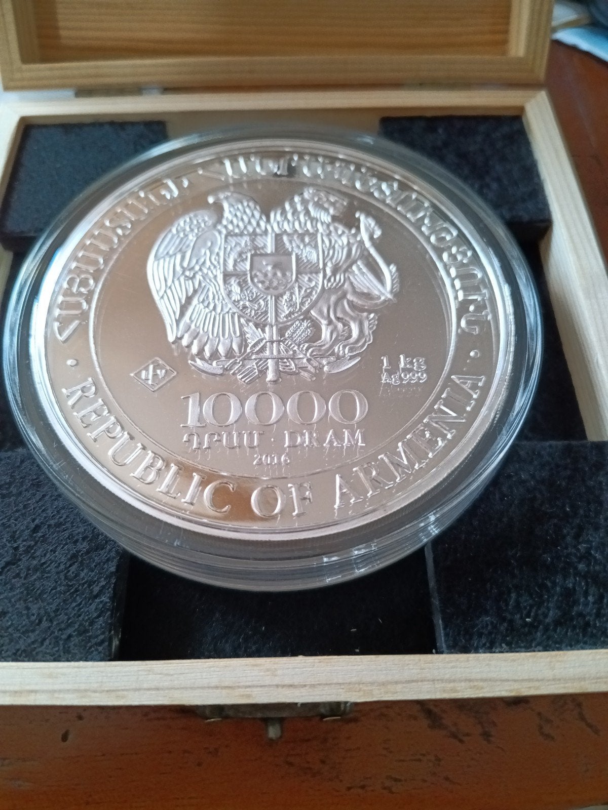 Armeense Noah's Ark 1 kg Zilveren Munt 2016, Ophalen of Verzenden, Centraal-Azië, Losse munt, Zilver