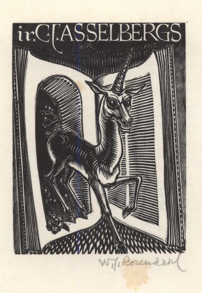 0055 Ex Libris Nederland : Willem Jacob Rozendaal, z.j., Antiek en Kunst, Verzenden, Ex libris