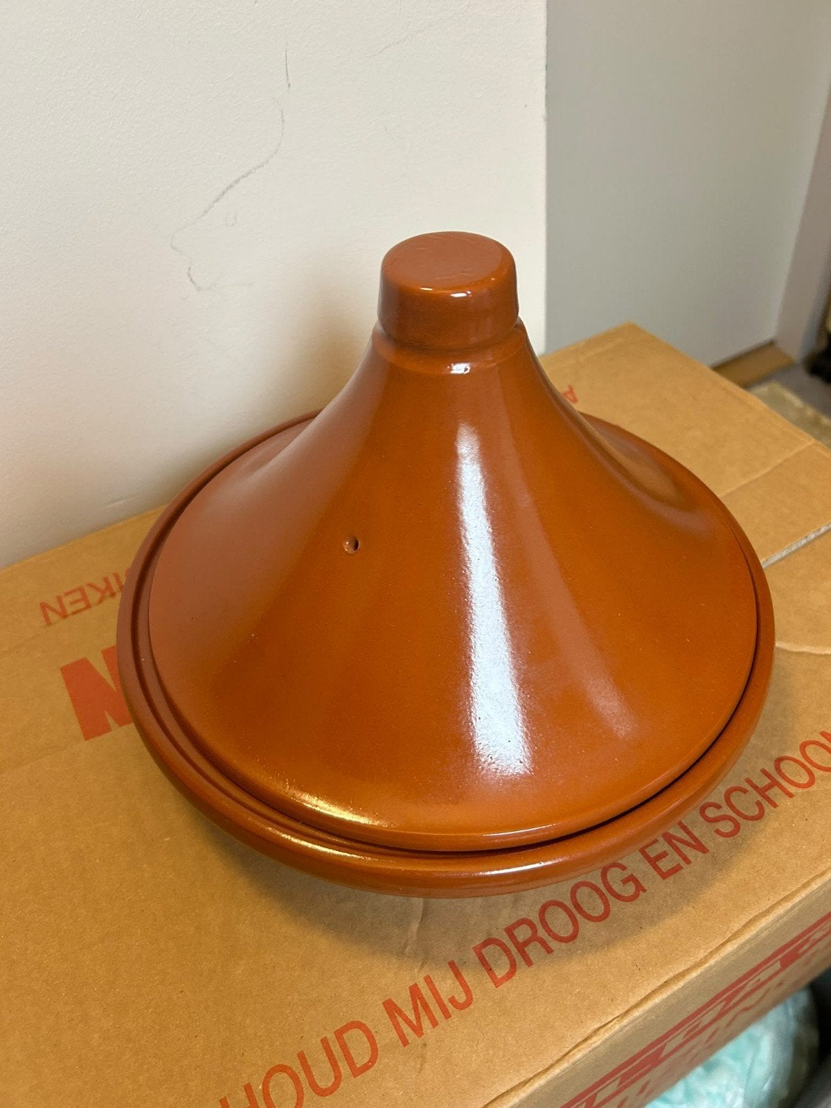 Mooie oranje tajine - Zo goed als nieuw, Overige typen, Ophalen, Zo goed als nieuw, Oranje