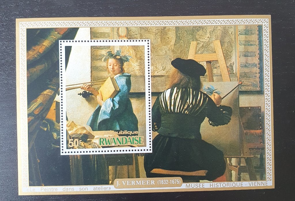 Rwanda 1975 Kunst Johannes Vermeer Michel blok 68 postfris, Verzenden, Overige landen, Postfris