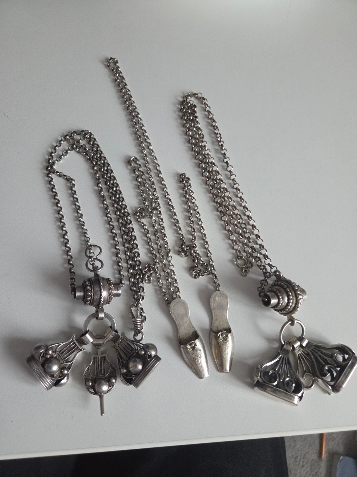 Lot antieke zilveren sieraden, Verzenden, Zilver, Ketting