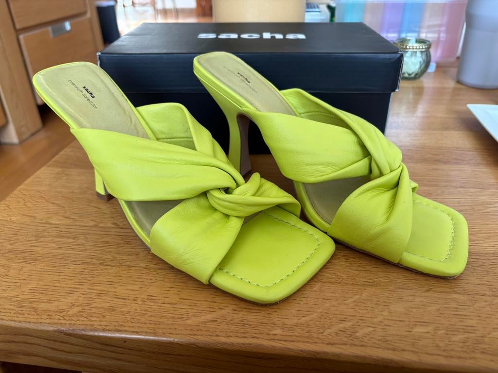 Sacha schoenen + tas (maat 39), Zo goed als nieuw, Groen, Sandalen of Muiltjes, Ophalen of Verzenden