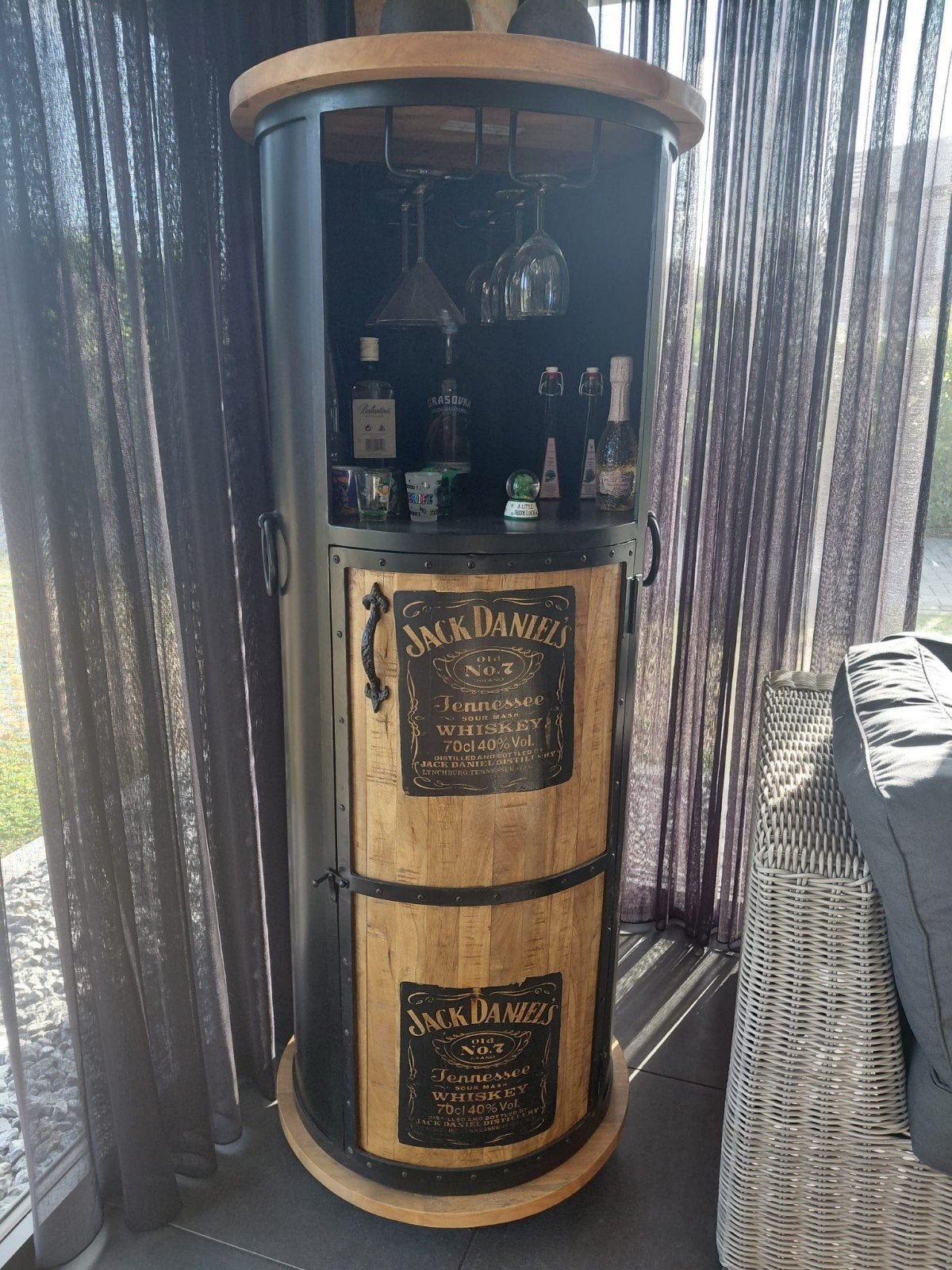 Jack Daniel's Bar Kast - Drankkast - Wijnrek, Huis en Inrichting, 5 tot 15 flessen, Ophalen of Verzenden, Zo goed als nieuw, 75 – 100