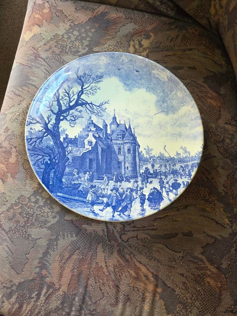 Groot  bord door snee 34 cm, Antiek en Kunst, Antiek | Porselein, Ophalen of Verzenden