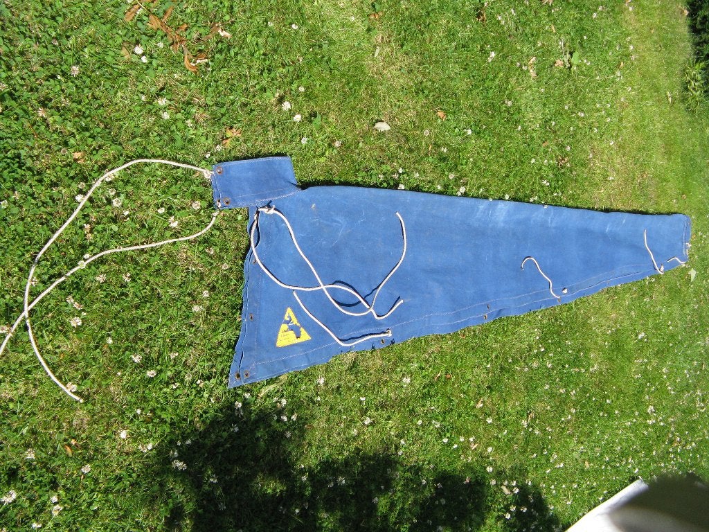 Blauwe katoenen huik lengte 295 cm, Watersport en Boten, Gebruikt, Minder dan 15 m², Ophalen of Verzenden, 6 meter of meer