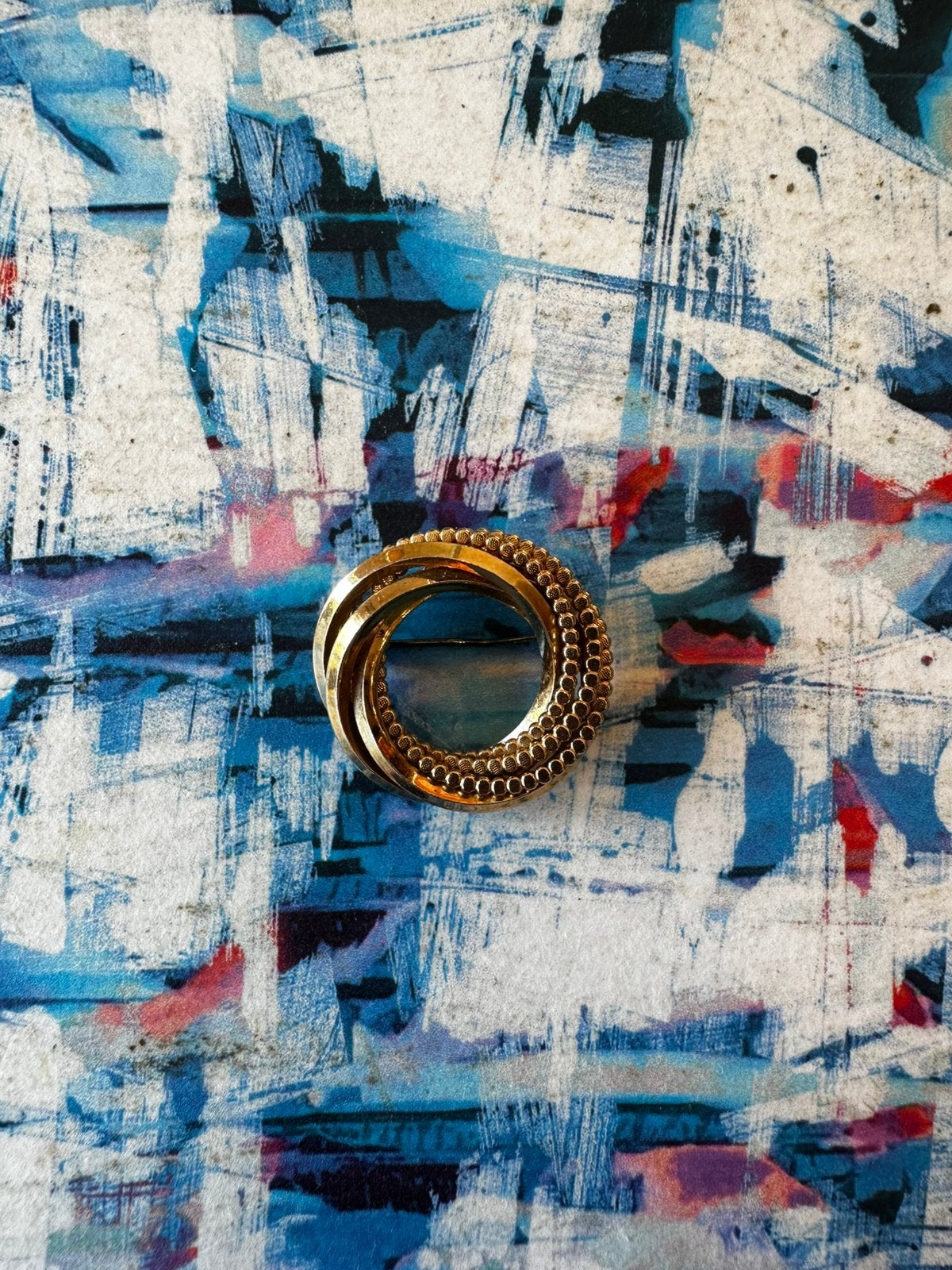 Vintage goudkleurige broche, Ophalen of Verzenden, Zo goed als nieuw, Goud, Overige materialen