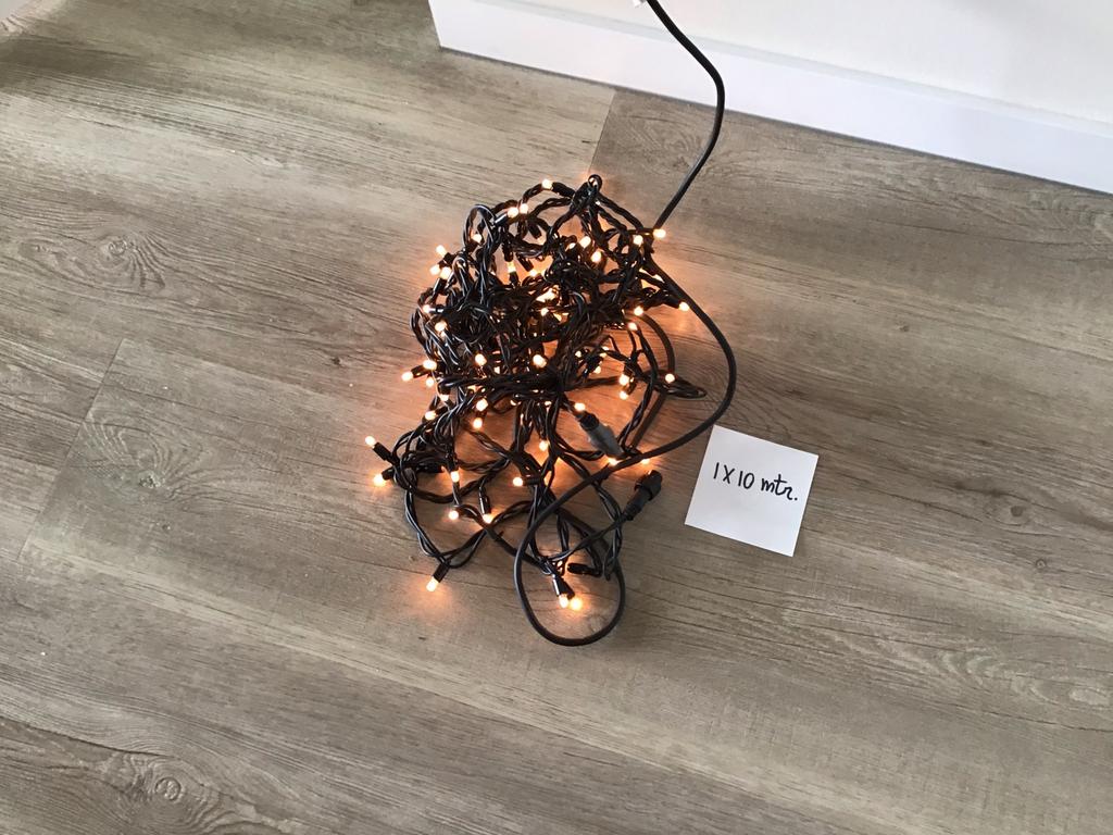 Kerst buitenverlichting 10 mtr 100 lampjes zie onder:, Diversen, Ophalen of Verzenden, Zo goed als nieuw