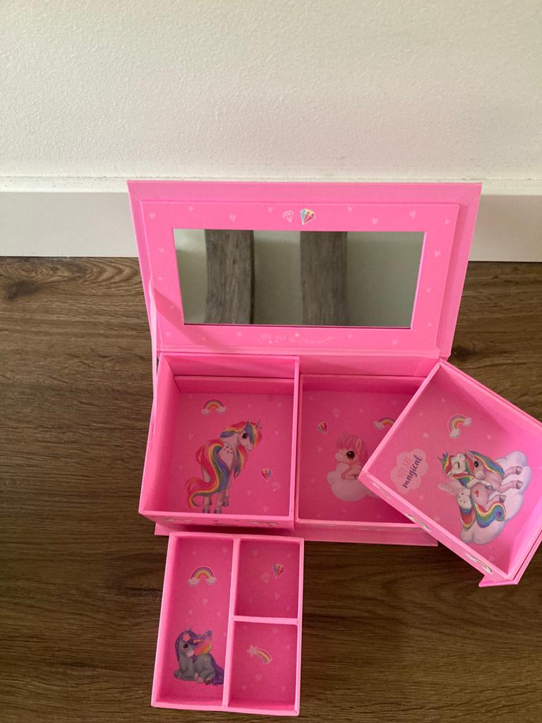 ZGAN Ylvi and the minimoomis sieradendoos roze eenhoorn!, Ophalen of Verzenden, Zo goed als nieuw