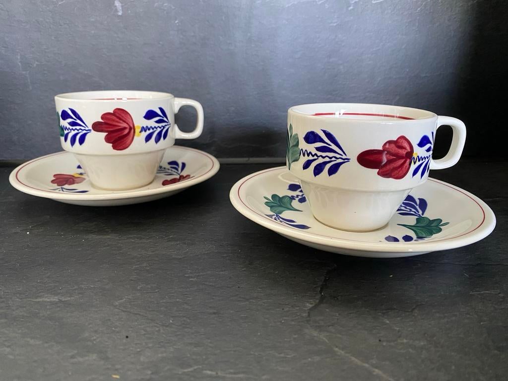 Vintage Boerenbond Kop en Schotels - Royal Boch Holland, Huis en Inrichting, Keuken | Servies, Gebruikt, Ophalen of Verzenden