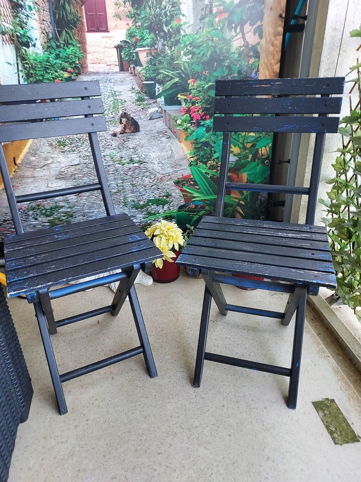 2 hardhouten klapstoeltjes - opknapper, Ophalen