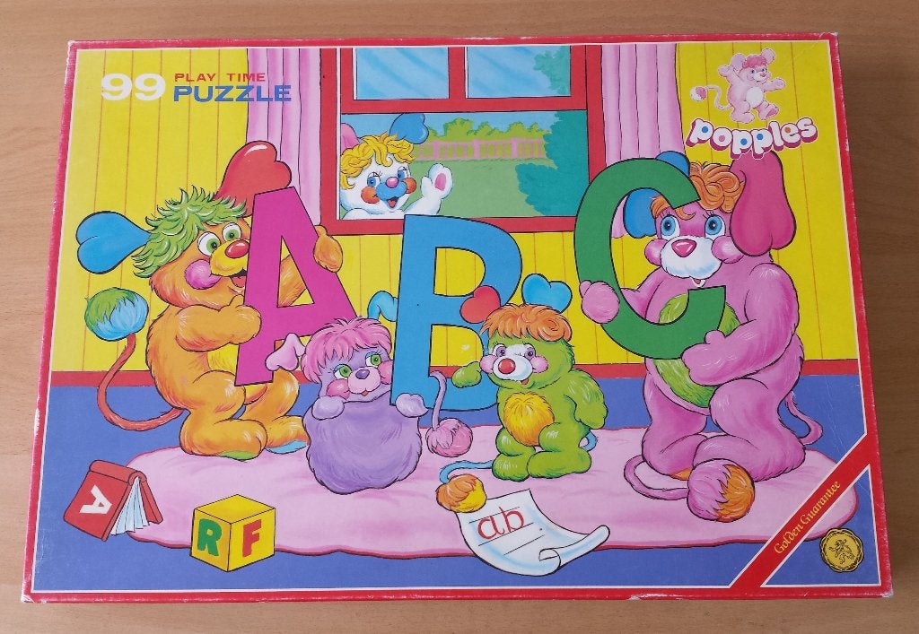 Popples - ABC Puzzel - 1986 - nr.1, Ophalen of Verzenden, Minder dan 500 stukjes, Gebruikt, Legpuzzel