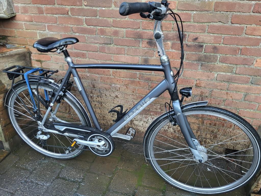 Gazelle Ultimate T1 herenfiets 27V-Deore-geveerd-naafdy.61cm, Ophalen, 28 inch, Vering, Velgrem