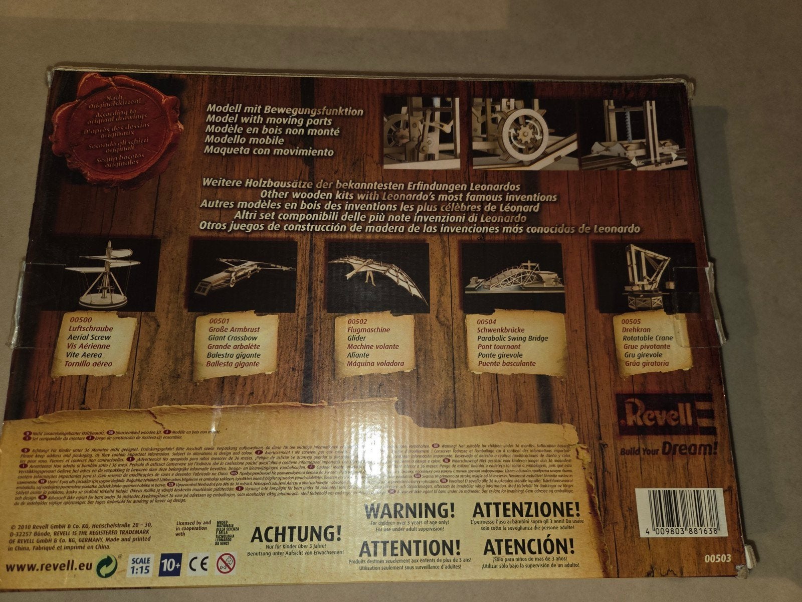 Revell Leonardo da Vinci Hydraulische Zaag Modelbouwset, Ophalen, Revell, Nieuw, Groter dan 1:32