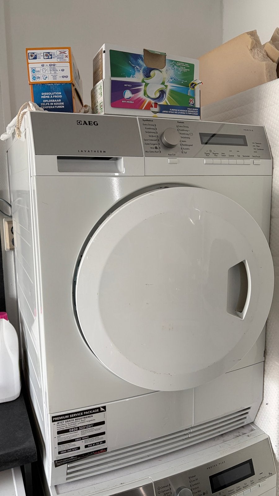 AEG Lavatherm Wasdroger - Efficiënt en Betrouwbaar, Ophalen, 6 tot 8 kg, Gebruikt, 85 tot 90 cm