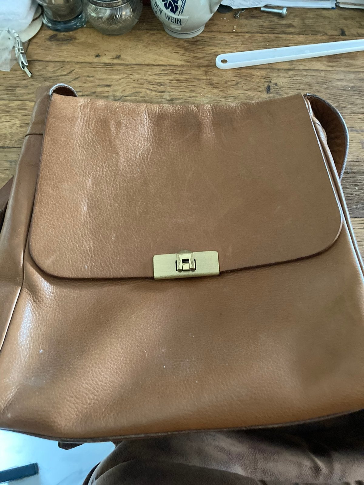 Dik echt leren Picard cross body tas., Ophalen of Verzenden, Zo goed als nieuw, Bruin