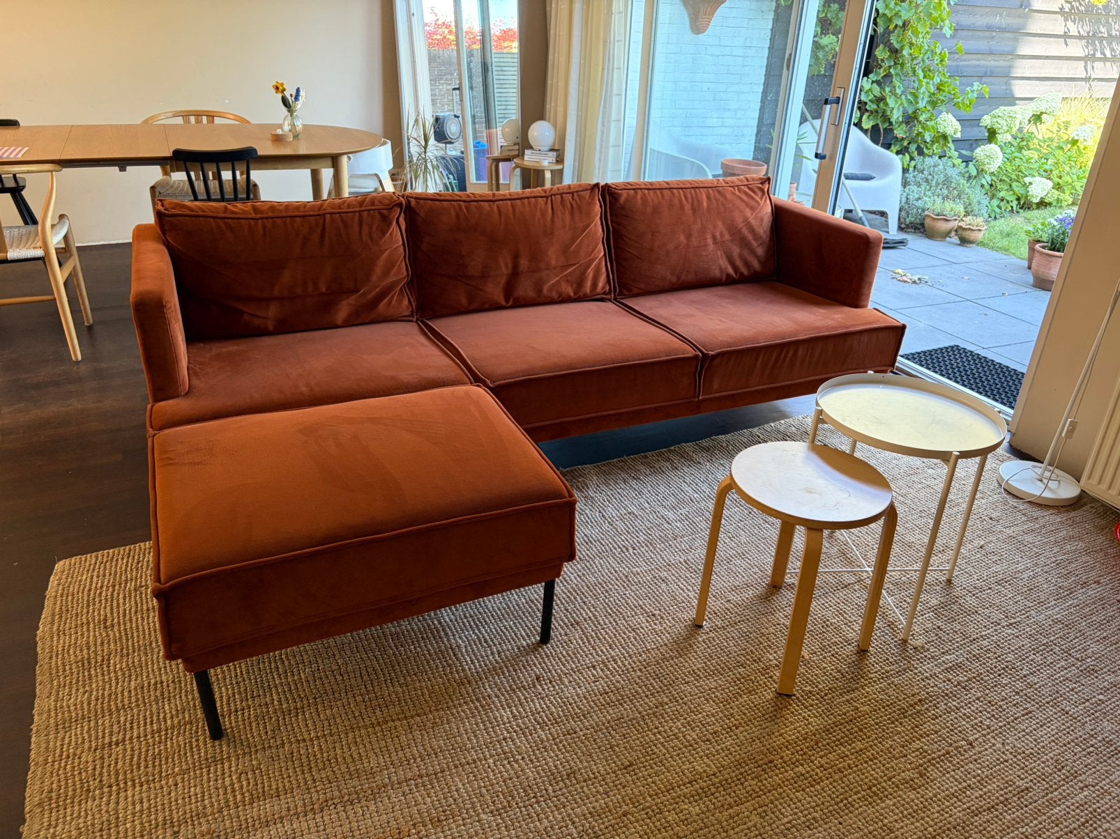 Sissy-Boy DUCHES velvet Bank 3,5 zits incl. Hocker!, Ophalen, Gebruikt