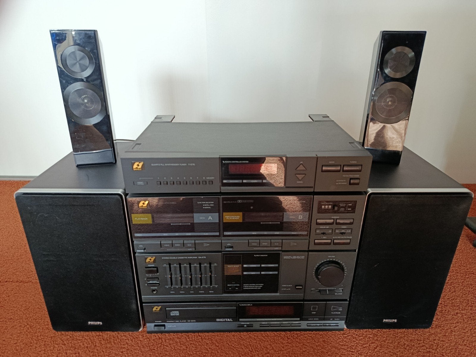 Sansui E 75 stereo set eventueel met luidsprekers, Ophalen, Cassettedeck, Overige merken