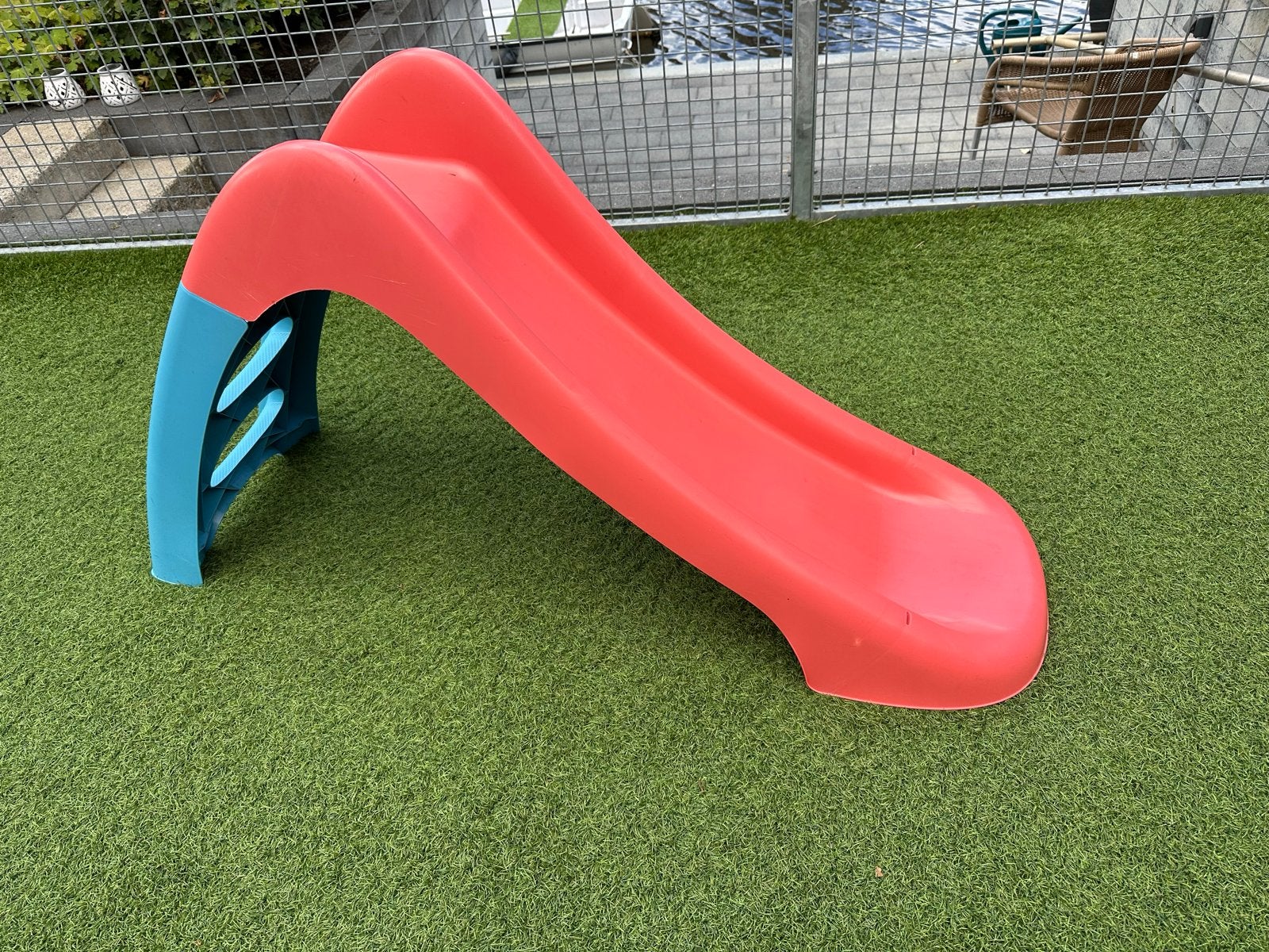 Glijbaan - Rood/Blauw, Kinderen en Baby's, Speelgoed | Buiten | Speeltoestellen, Ophalen, Gebruikt, Glijbaan