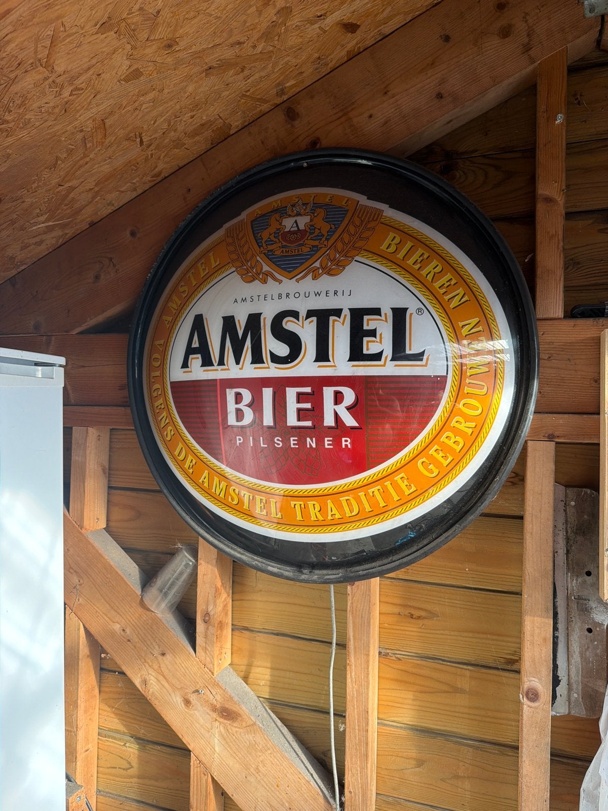 Amstel Bier Lichtbak - Vintage Reclamebord, Ophalen, Gebruikt, Lichtbak of (neon) lamp