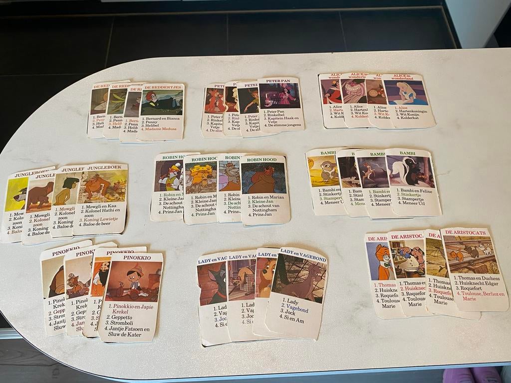 Walt Disney's Tekenfilm Kwartet - Vintage Kaartspel, Drie of vier spelers, Ophalen of Verzenden, Gebruikt