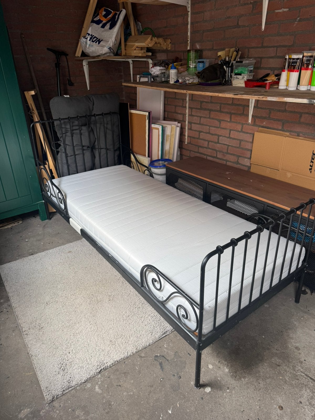 GRATIS one person bed, Ophalen, 90 cm, Eenpersoons, Wit