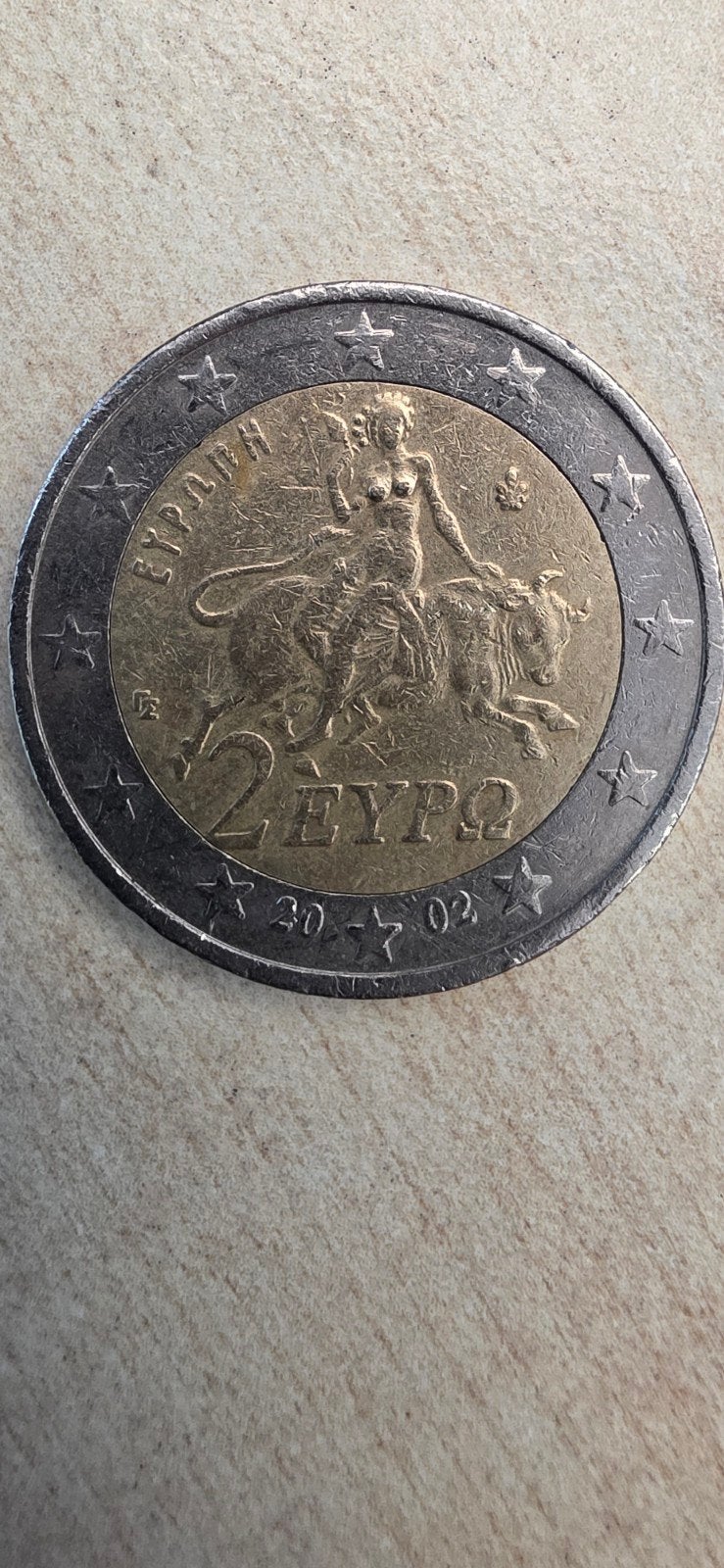 Griekse 2 Euro munt 2002 - Europa en de Stier, Ophalen, Griekenland, 2 euro, Losse munt
