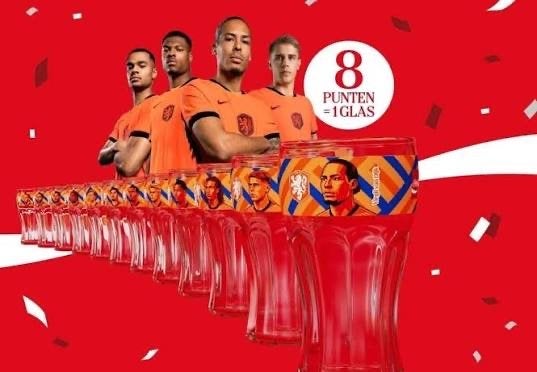 Coca-Cola Oranje Glazen WK/EK Voetbal, Verzamelen, Sportartikelen en Voetbal, Ophalen of Verzenden, Zo goed als nieuw, Overige binnenlandse clubs
