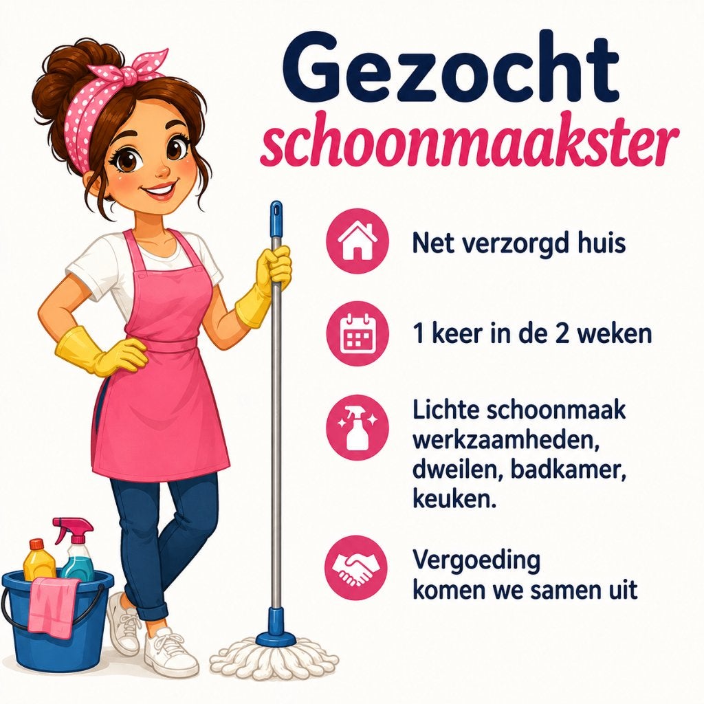 Schoonmaakster/schoonmaker/hulp, Vacatures, Overige uren, Overige niveaus, Starter, Overige vormen