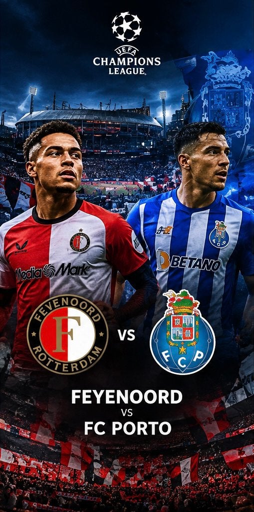 Feyenoord v FC porto 2x vak G, Twee personen