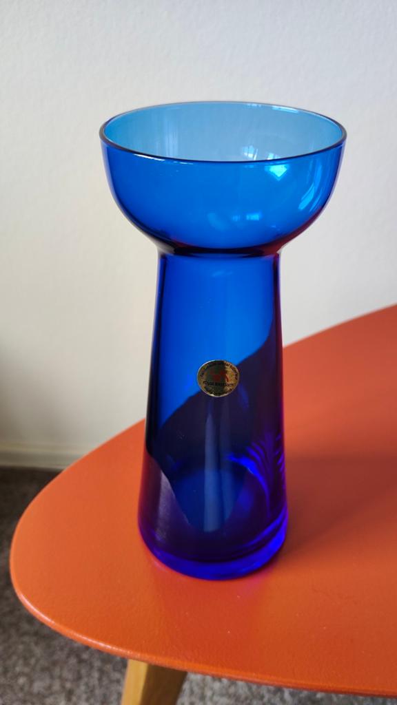 antiek hyacint vaasje Royal Leerdam kristal glas blauw, Antiek en Kunst, Ophalen of Verzenden