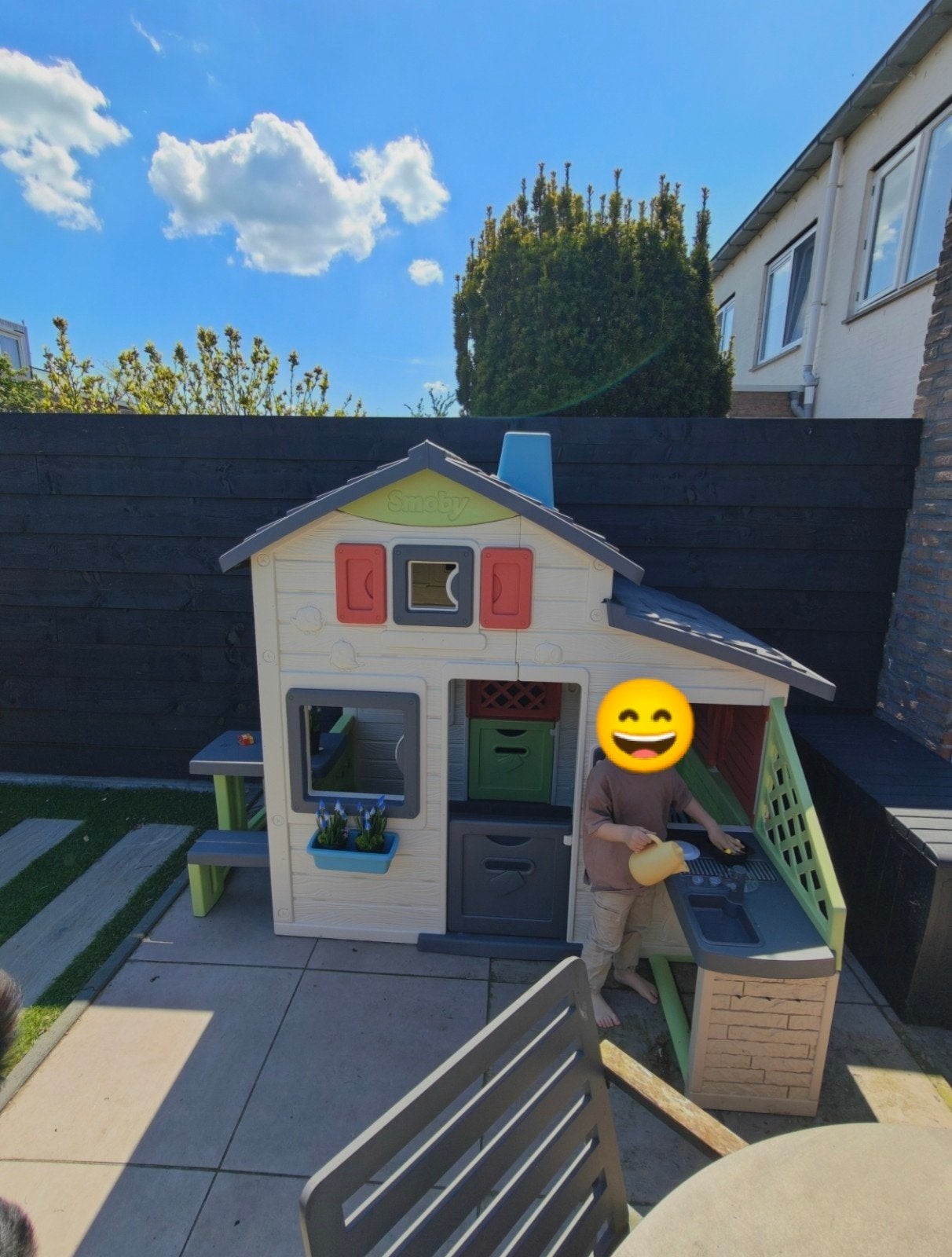 Smoby S.Life Friends speelhuisje met buitenkeuken, Ophalen, Zo goed als nieuw, Kunststof