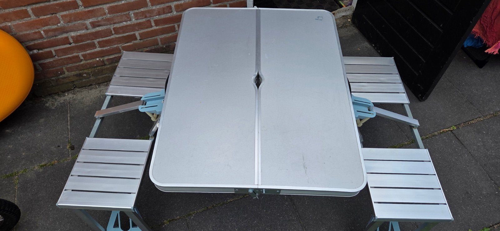 Bo Camp Opvouwbare Picknicktafel met Bankjes, Ophalen of Verzenden, Gebruikt, Campingtafel