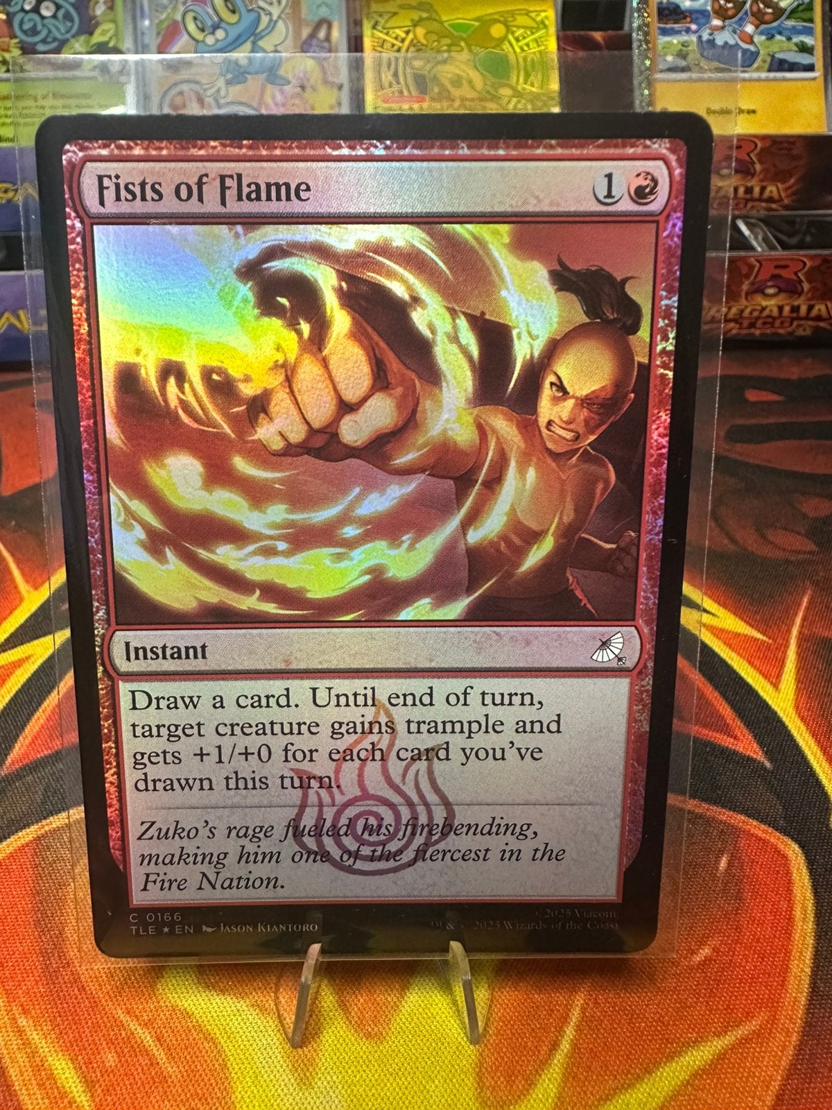 Fists of Flame Avatar: The Last Airbender: Eternal, Ophalen of Verzenden, Zo goed als nieuw, Losse kaart, Foil