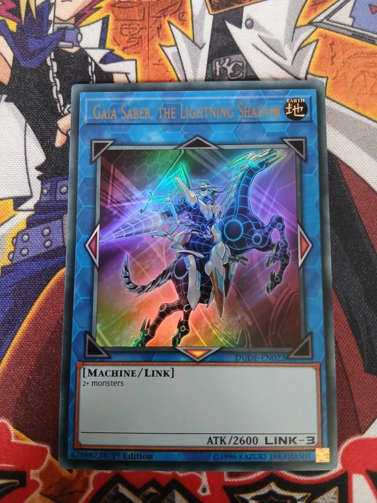 Gaia Saber the Lightning Shadow - Ultra Rare DUDE - Yu-Gi-Oh, Ophalen of Verzenden, Zo goed als nieuw, Foil