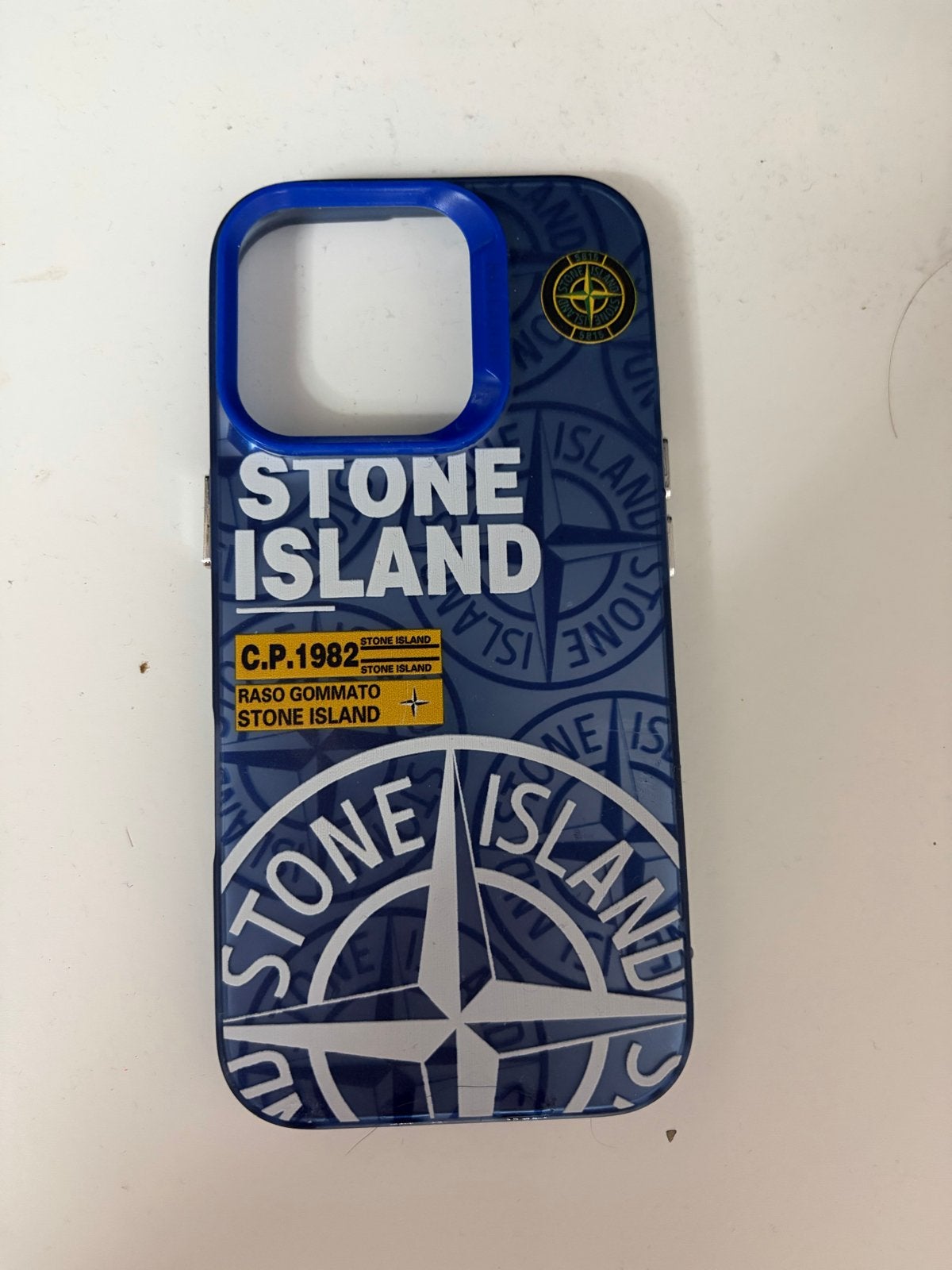 Stone Island-stijl telefoonhoesje (niet origineel), Gebruikt, Overige merken, Blauw, Hoesje of Tasje