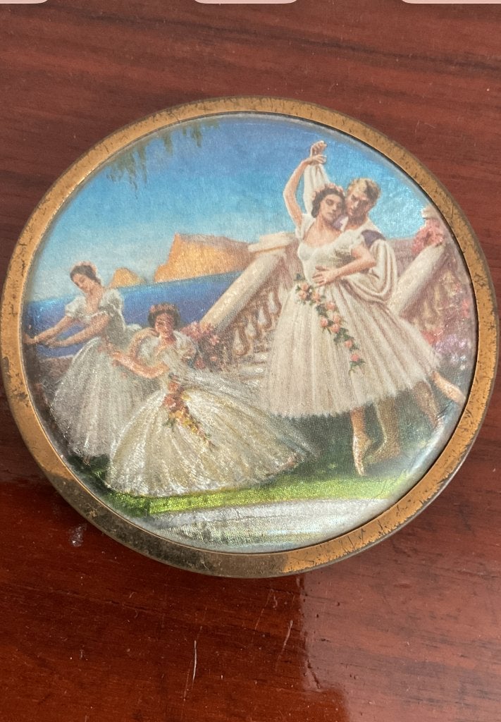 Vintage oude poederdoos jaren 50s, Ophalen of Verzenden