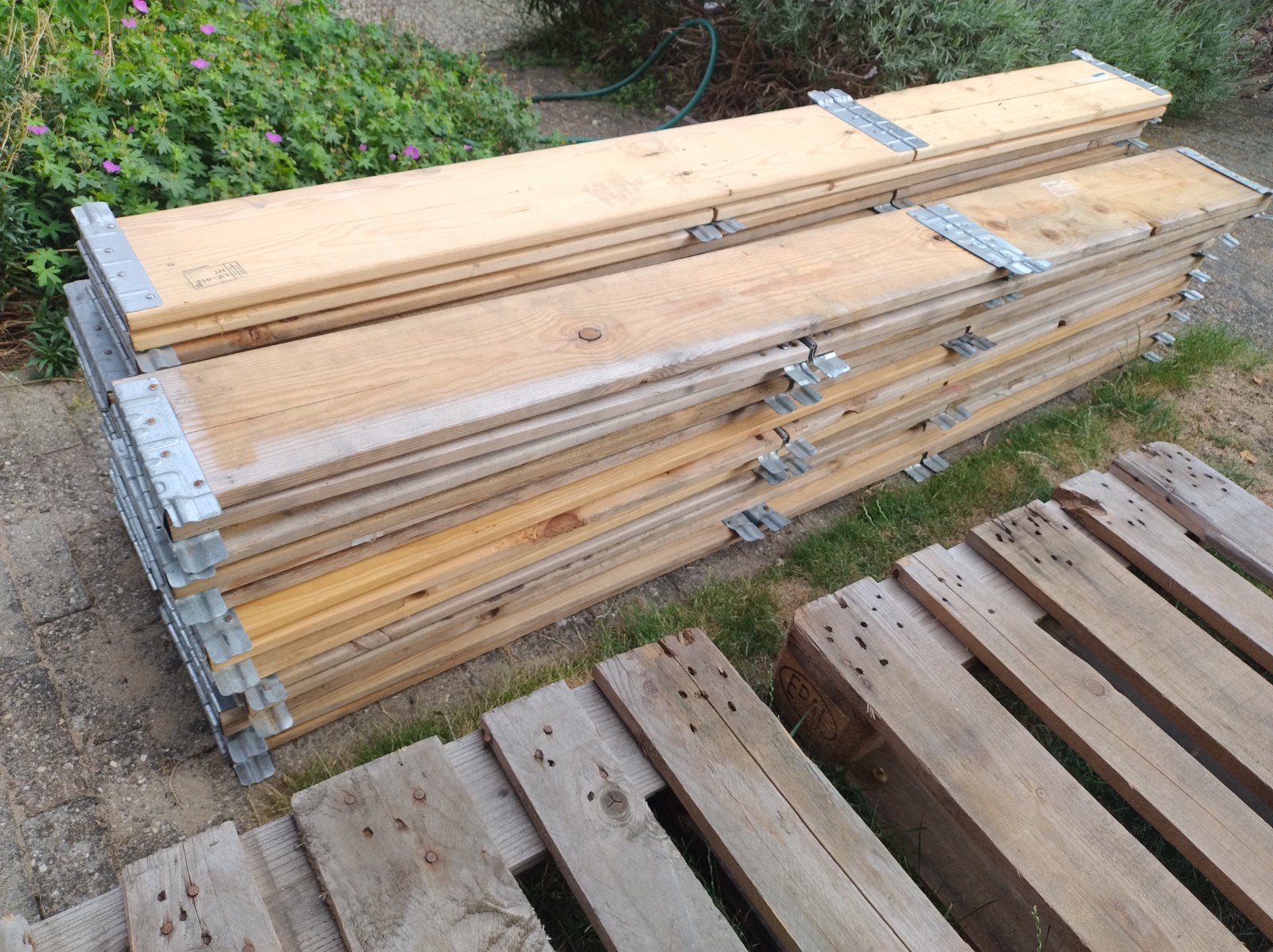 17 Palletranden (lees tekst)pallet randen 3x Europallet, Doe-het-zelf en Verbouw, Hout en Planken, Ophalen, 50 mm of meer, Pallet