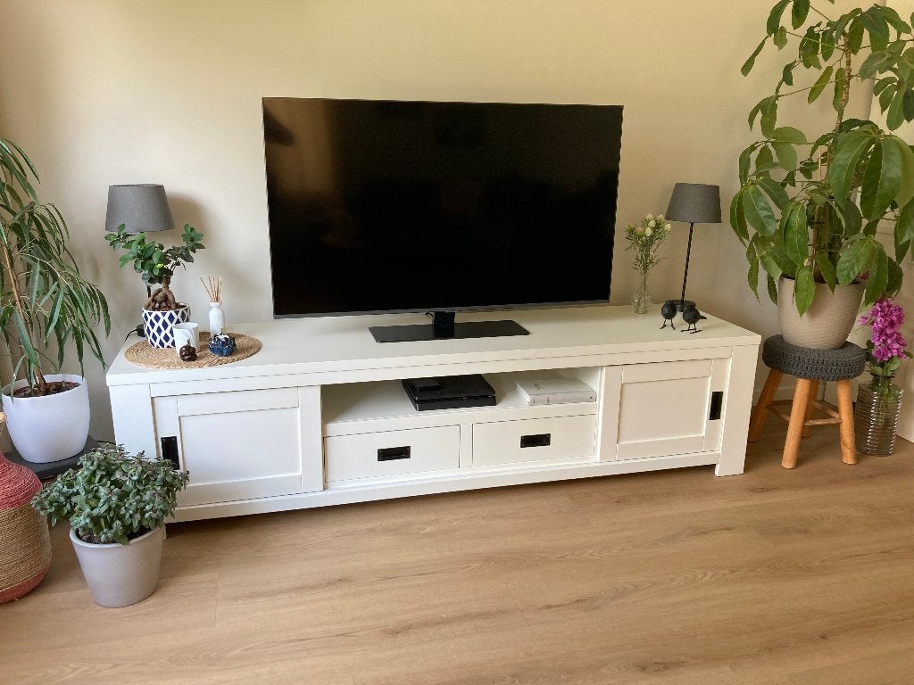 TV meubel (wit), Huis en Inrichting, Kasten | Televisiemeubels, Ophalen, Zo goed als nieuw, 25 tot 50 cm, Minder dan 100 cm