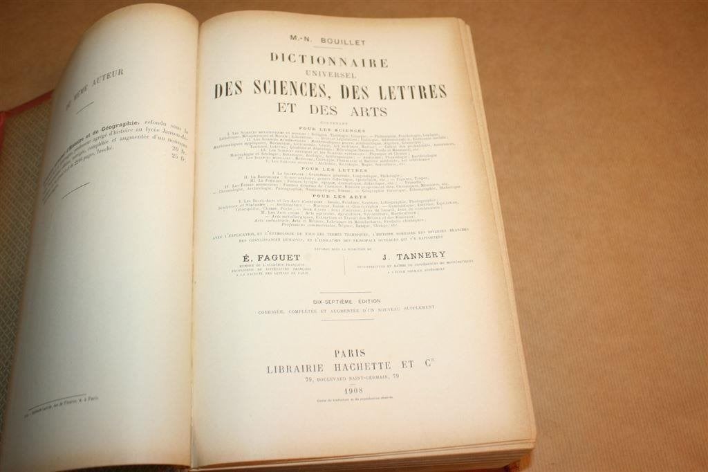 Dictionnaire des sciences, des lettres et des arts 1908, Ophalen of Verzenden