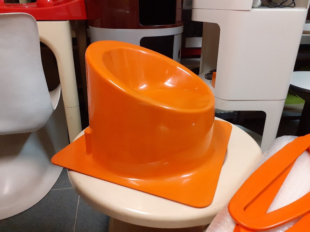Oranje kunststof stoel space age design jaren70 panton retro, ?, Zo goed als nieuw, Stoel(en), ?