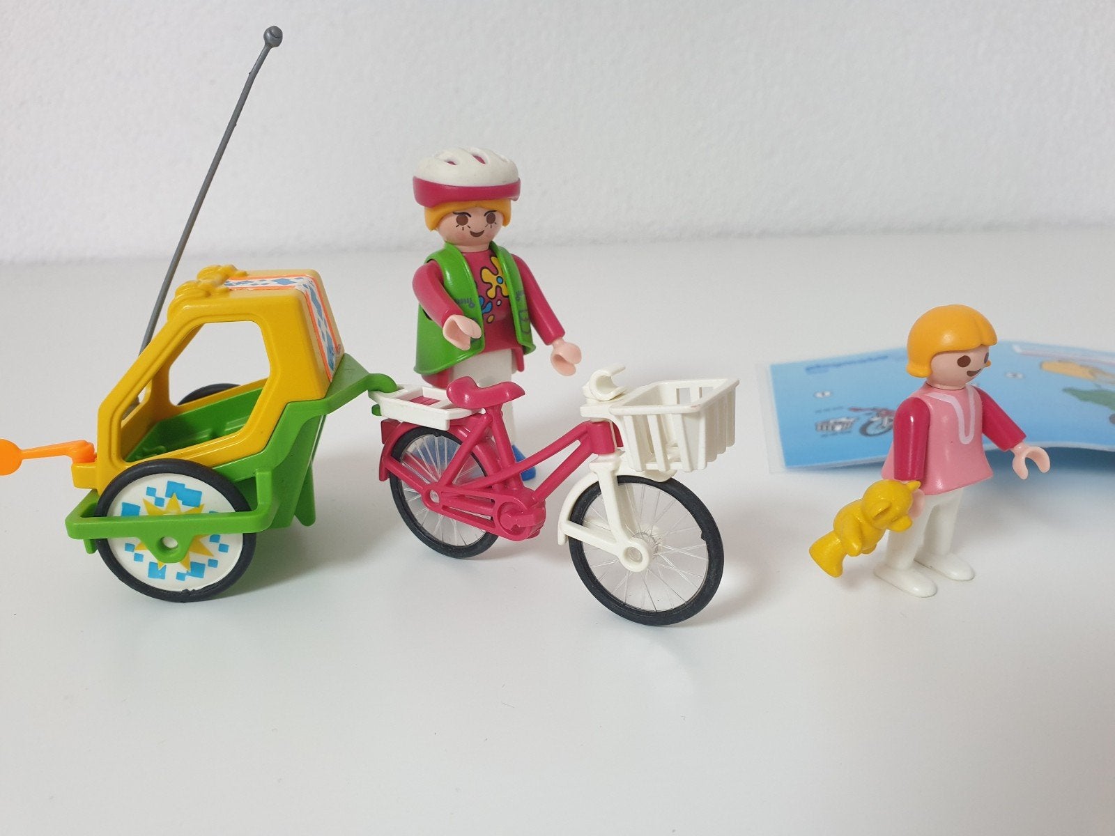 Playmobil 3068 Fiets met Aanhanger en Figuren, Gebruikt, Complete set, Ophalen of Verzenden, Figuren