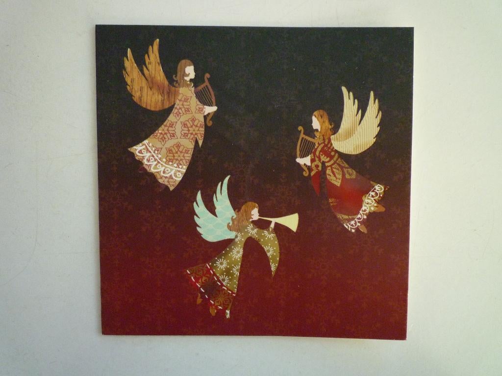 Christmas Angels engelen muziek maken trompet harp, Ophalen of Verzenden, Voor 1920, Overige thema's