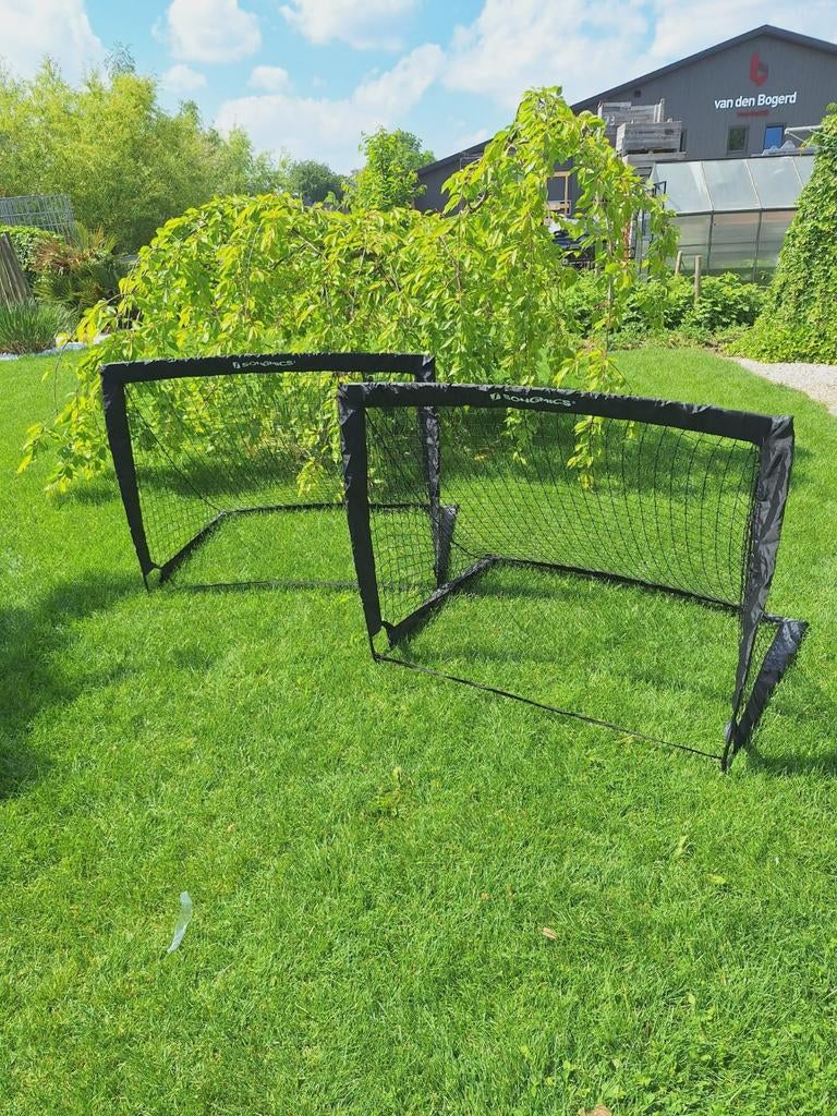 Voetbal Goals Set van 2 met Opbergtas Zwart Frame + Net, Sport en Fitness, Voetbal, Groter dan maat XL, Ophalen of Verzenden, Nieuw