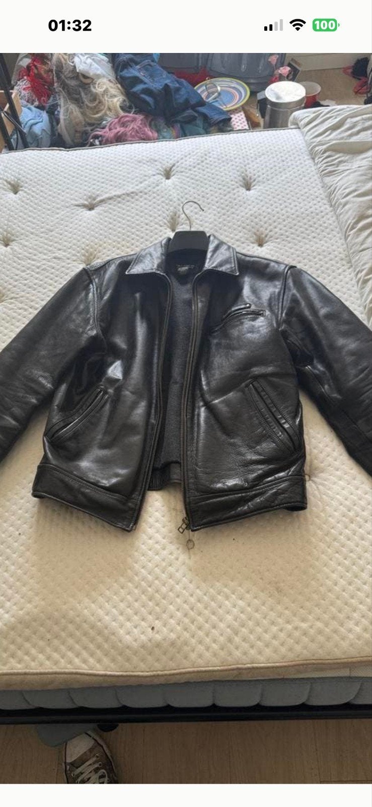 Vintage  Leren Jas RALPH LAUREN, Zwart, Overige maten, Ophalen of Verzenden, Polo Jeans Co.