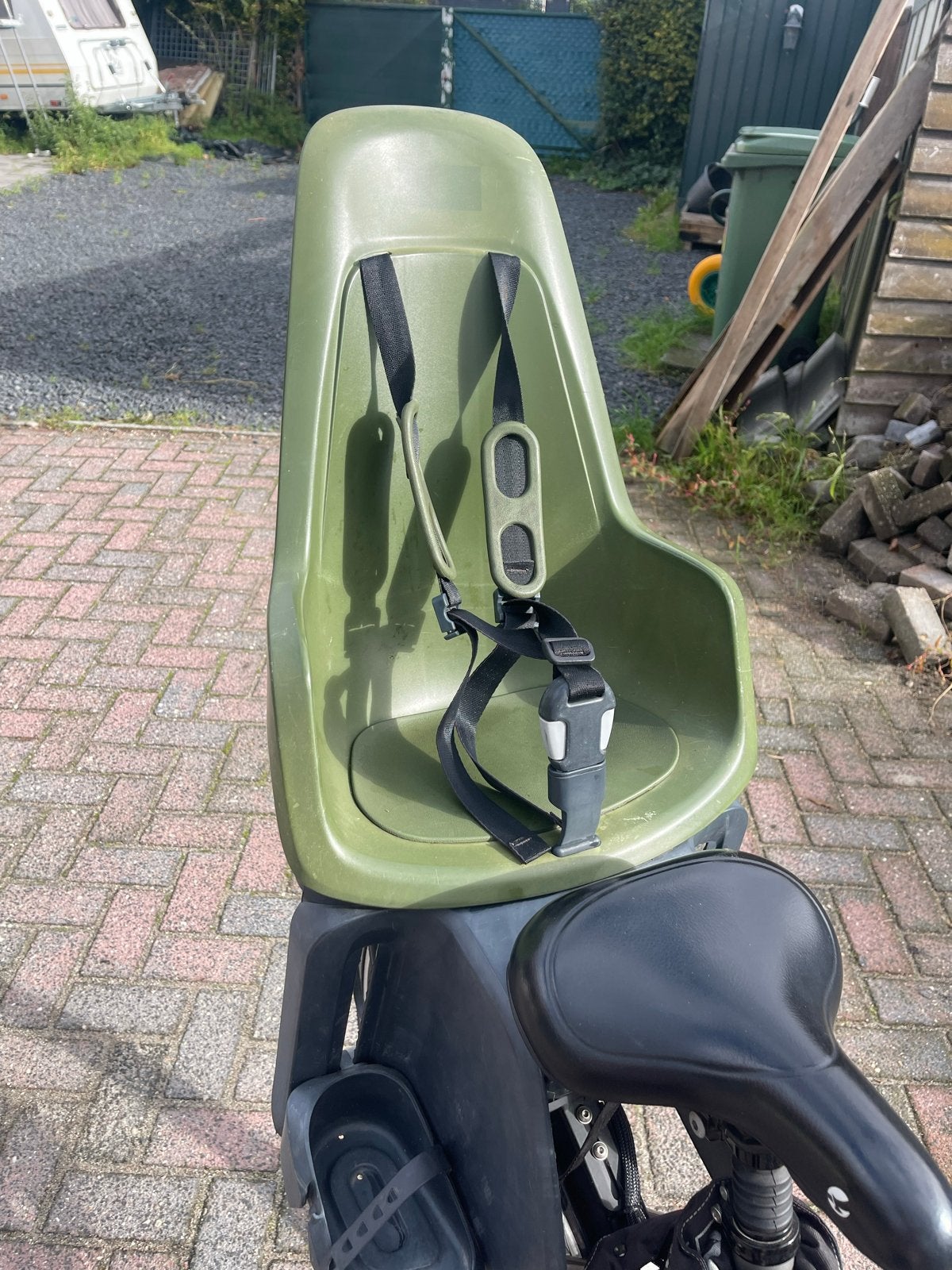 Bobike Achterzitje - Olijfgroen, Achterzitje, 9 t/m 18 kg, Ophalen of Verzenden, Gebruikt