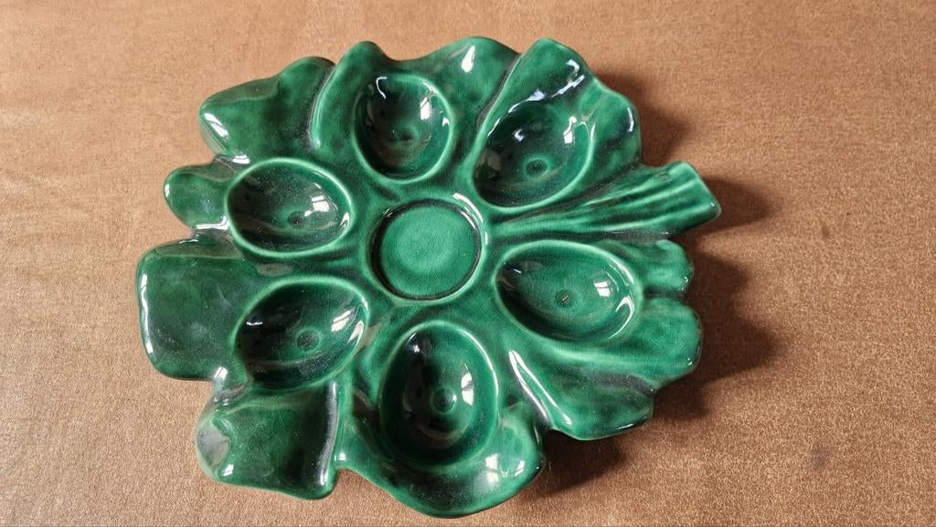Vintage Goebel Eierbord - Klavertje Vier Majolica Groen, Ophalen of Verzenden