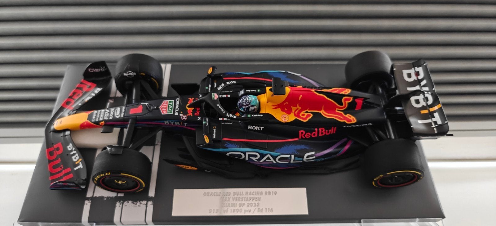 Max Verstappen Miami 2023 1:18 Special livery Minichamps, Ophalen of Verzenden, Zo goed als nieuw, Formule 1