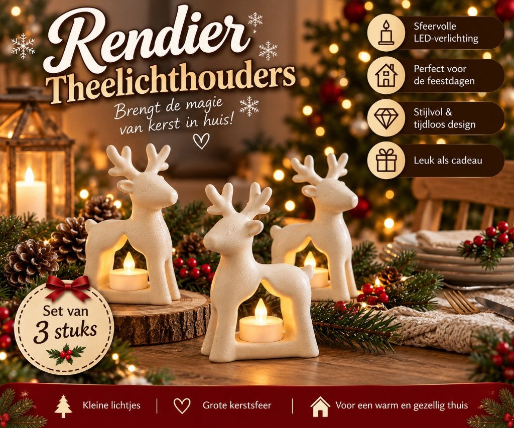 Rendier Theelichthouders, Verzenden, Jay's 3d shop, Dordrecht, Info@jays3dshop.nl